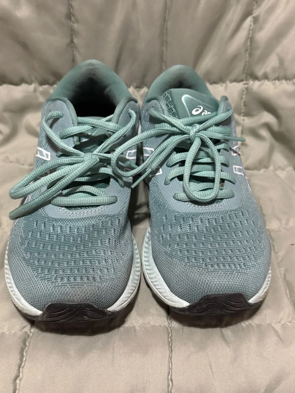 ASICS Women's Mint Teal Lace-Up Running Sneakers